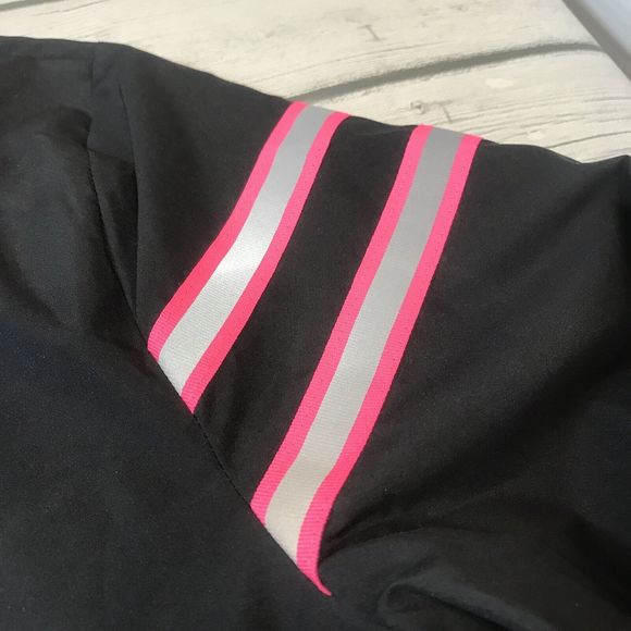 Vans Pull Over Jacket Black/ Bright Pink Reflector Running Riding XS - Picture 5 of 9